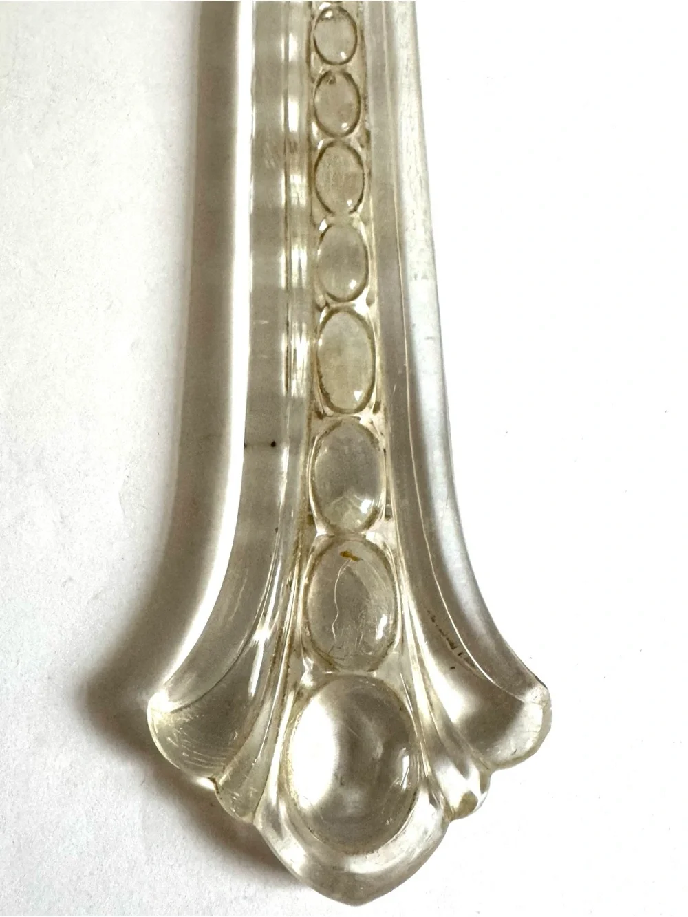Vtg Clear Lucite Double Sided Vanity Hand Mirror Hollywood Regency Boudoir MCM